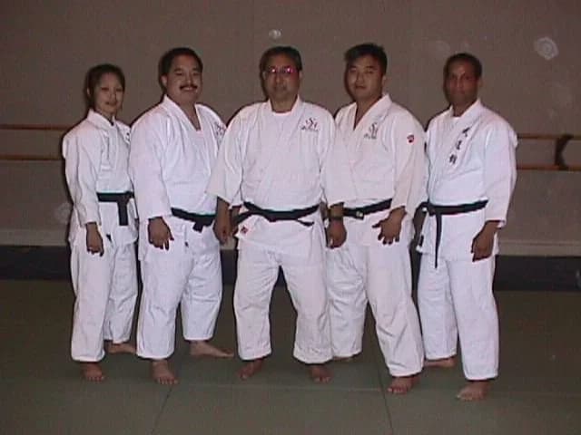 The original South Bay Judo instructors gathered on the mat